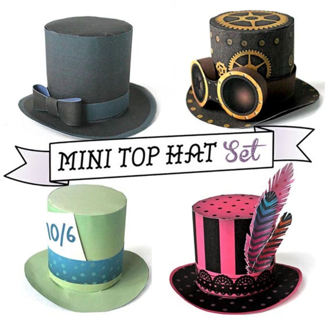 DIY Mini Top Hat Templates and Patterns. Easy No-sew Step by - Etsy | Etsy (US)