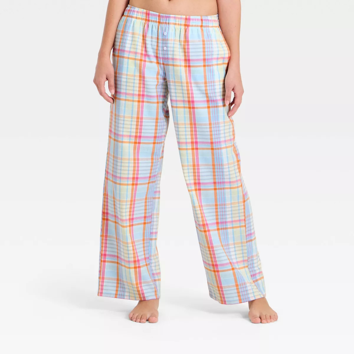 Women's Lace Trim Flannel Pajama Pants - Wild Fable\u2122 Cream Floral M | Target