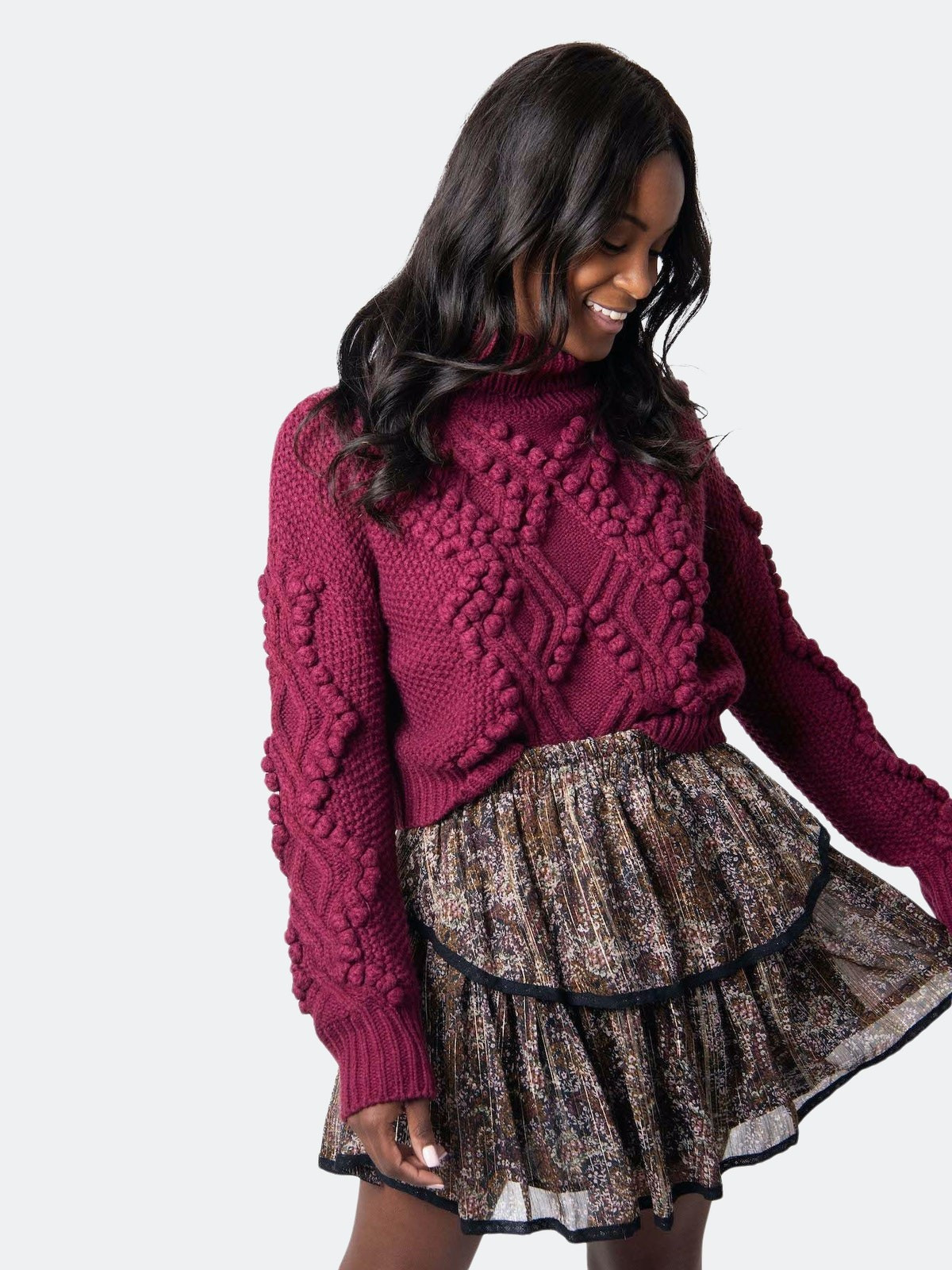 Pom Sweater - Maroon | Verishop