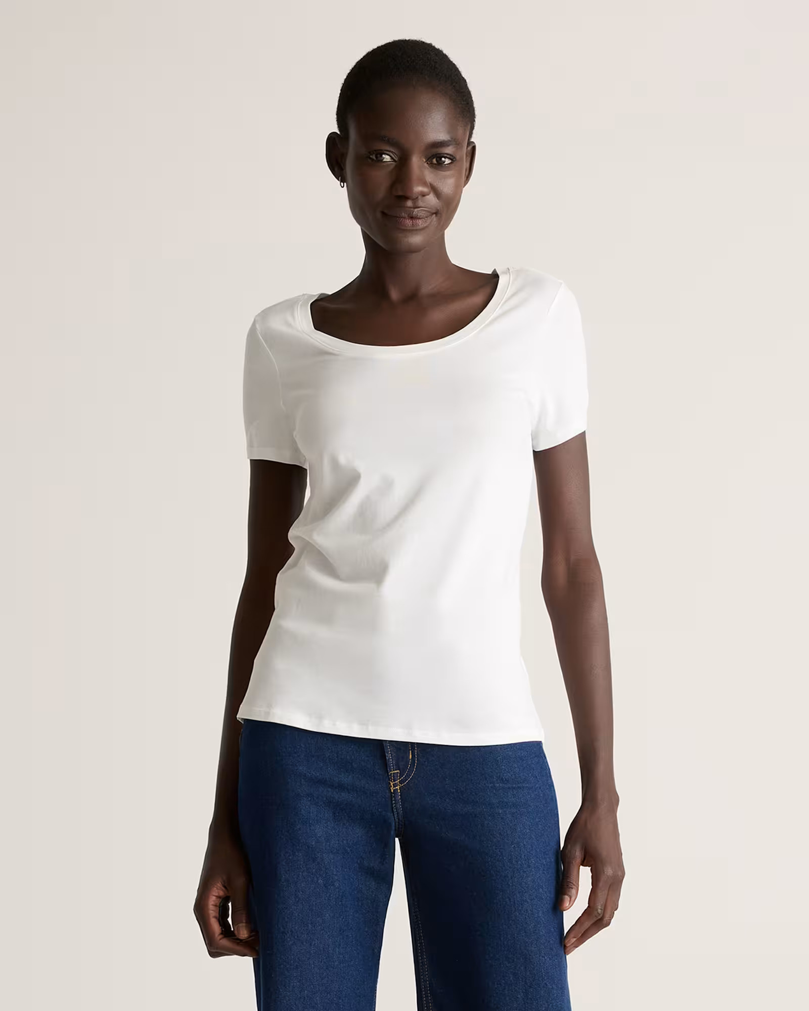 Cotton Modal Scoop Neck Tee | Quince