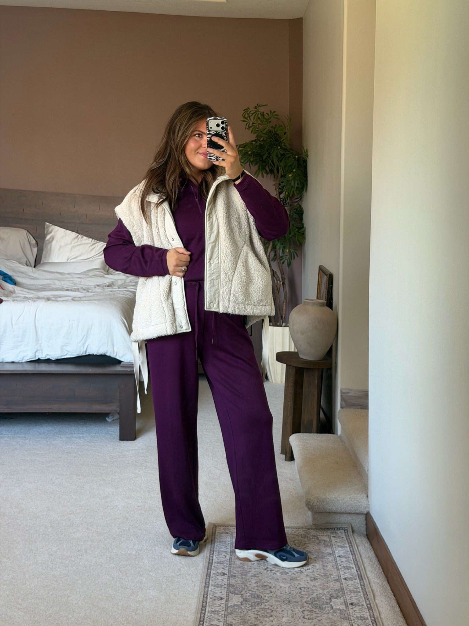 Cozy comfy set and vest for the colder weather 

#fall #midsize fall outfit, midsize, mom style, affordable outfit, size 12, size 14