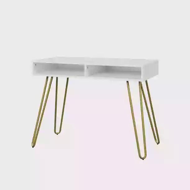 Mainstays Hairpin Writing Desk, White - Walmart.com | Walmart (US)