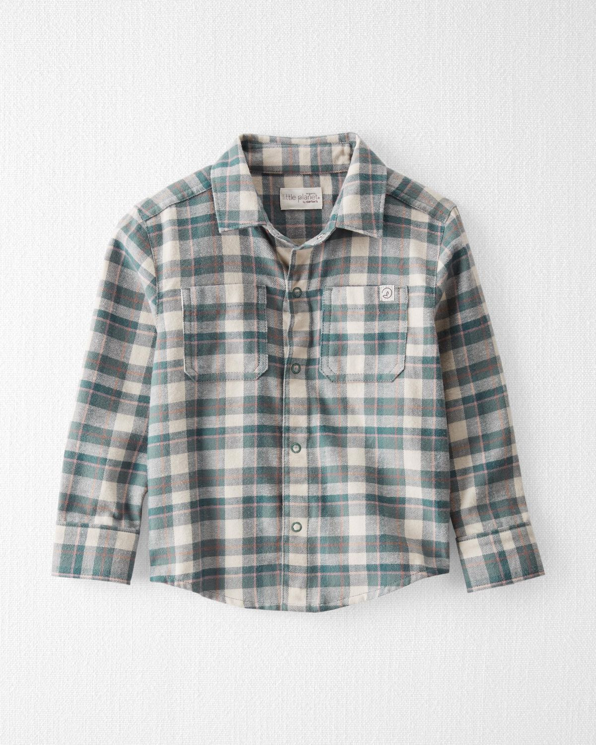 Plaid Toddler Organic Cotton Button-Front Flannel | carters.com | Carter's