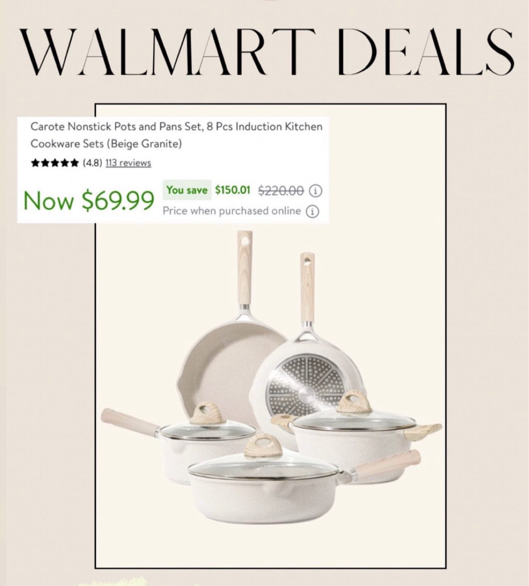 Non stick pot and pan set on sale! 
#LTKhome #walmart #sale #LTKGiftGuide 

#LTKHolidaySale #LTKfindsunder100 #LTKsalealert