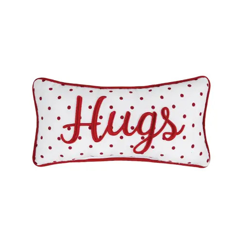 C&F Home "Hugs" w/ Dots Mini Red Woven Valentine's Day Accent Pillow 6" x 12" at Nordstrom, Size Medium | Nordstrom
