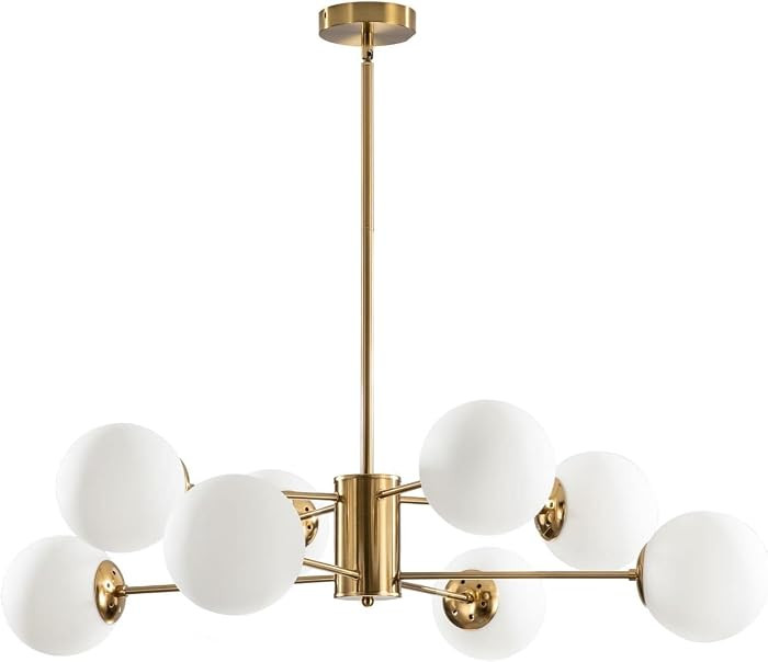 KCO Lighting 8-Light Glass Sputnik Chandelier Light Modern Gold Chandeliers Pendant Light Fixture... | Amazon (CA)