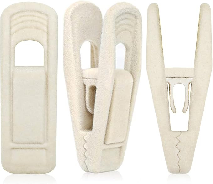 Velvet Hanger Clips - 40 PCS Beige Non-Slip Velvet Clips for Pants, Suits & Skirts | Amazon (US)