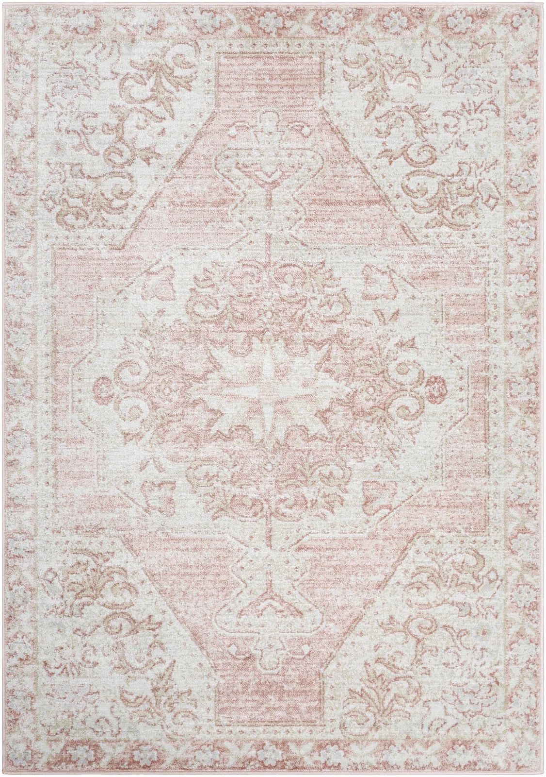 Cabell Oriental Area Rug in Pink/White | Wayfair North America