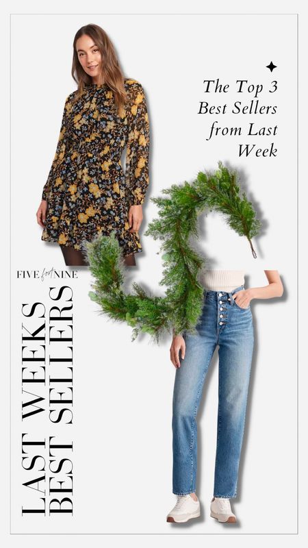 Last weeks best sellers // floral dress, madewell jeans, faux garland 

#LTKsalealert #LTKunder50