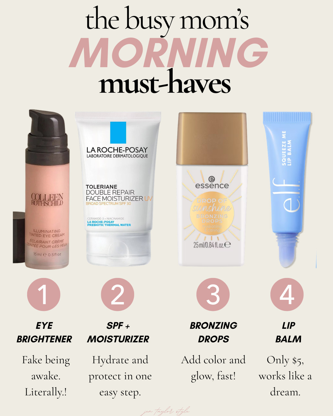 Back to school is one of the craziest times and when you're trying to get out the door, simple beauty routines WIN! These are some of my faves that I swear by. An easy 5 minute routine to make you look awake and glowy even when you're half asleep and crusty ;) 

 #LTKdayinmylife #LTKOver40 #LTKBeauty
