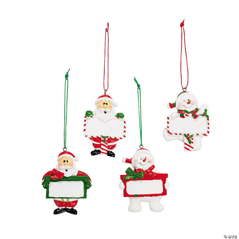 3" Write-A-Name Snowman & Santa Christmas Ornaments - 12 Pc. | Oriental Trading Company