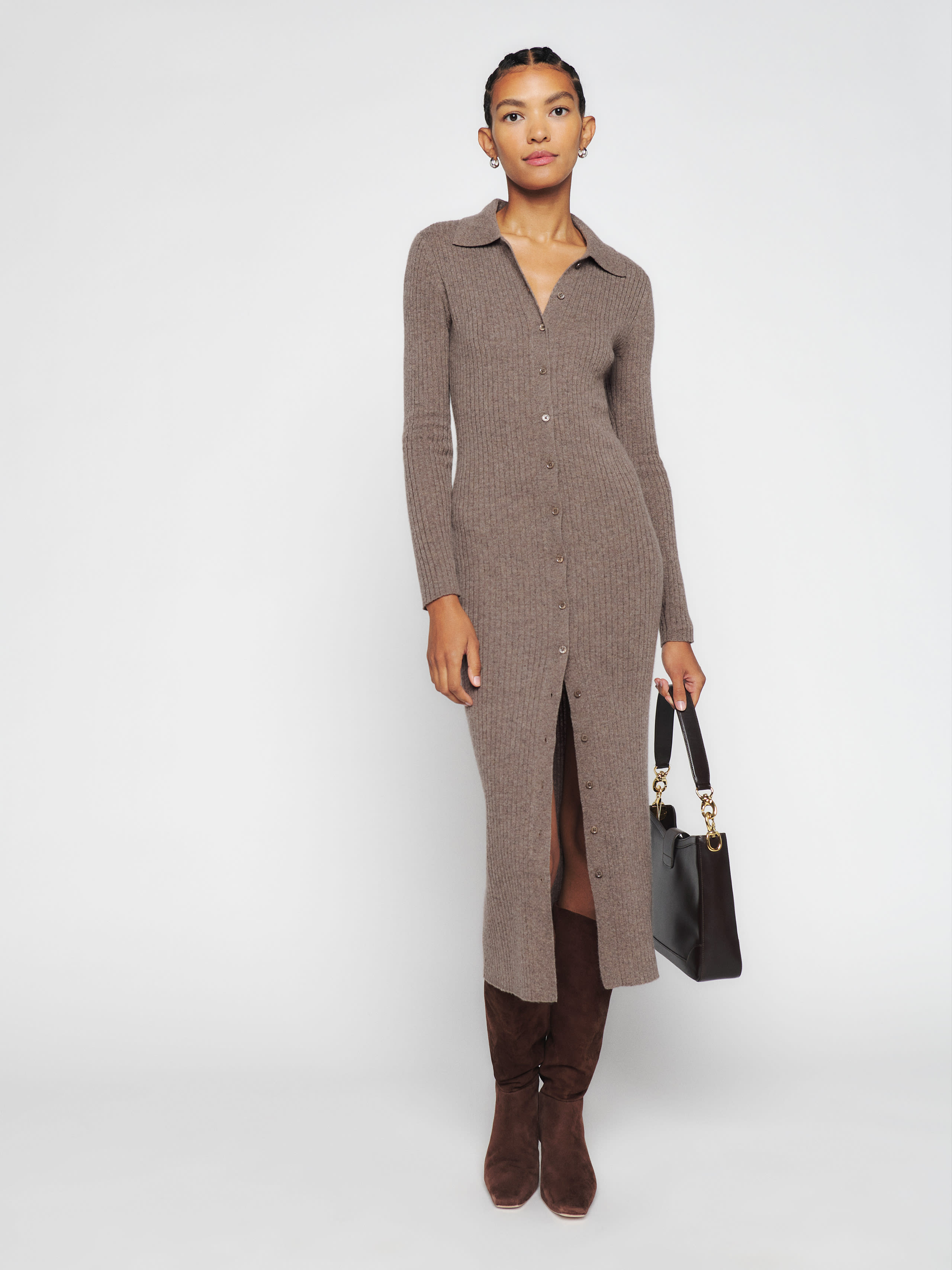 Viggo Cashmere Collared Maxi Cardigan | Reformation (Global)