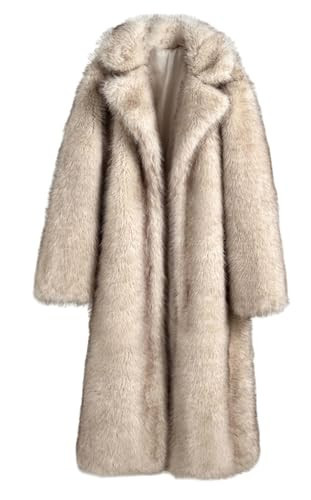 LISHUVICKSIONSTU Women's Shaggy Faux Fur Warm Maxi Overcoat Outwear,Fluffy Winter Parka Long Jackets Coats | Amazon (US)