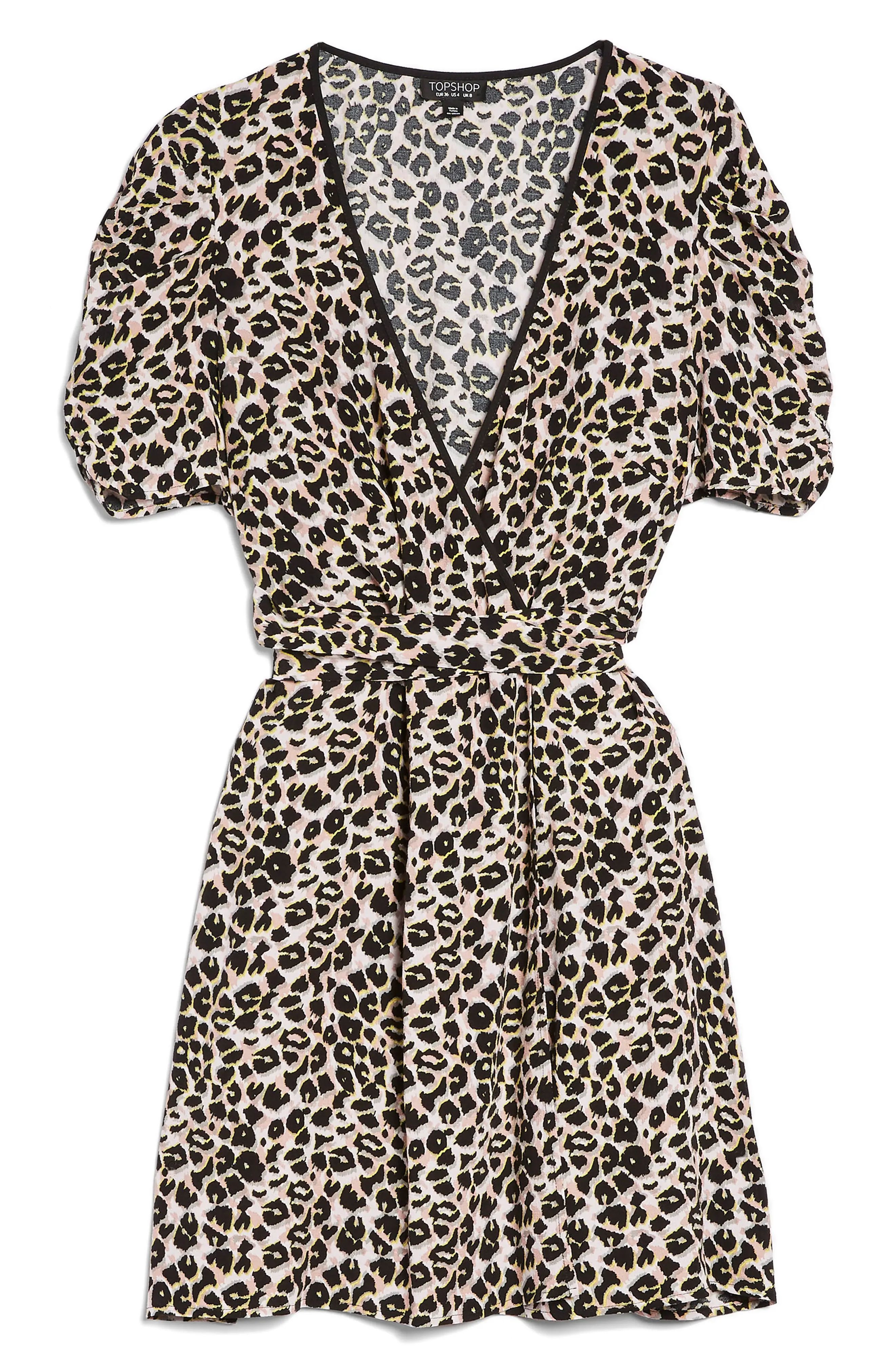 Topshop Leopard Wrap Minidress | Nordstrom