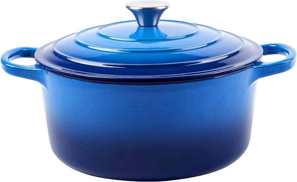 6 Quart Enameled Cast Iron Dutch Oven with Lid - Big Dual Handles - Oven Safe up to 500°F - Clas... | Amazon (US)