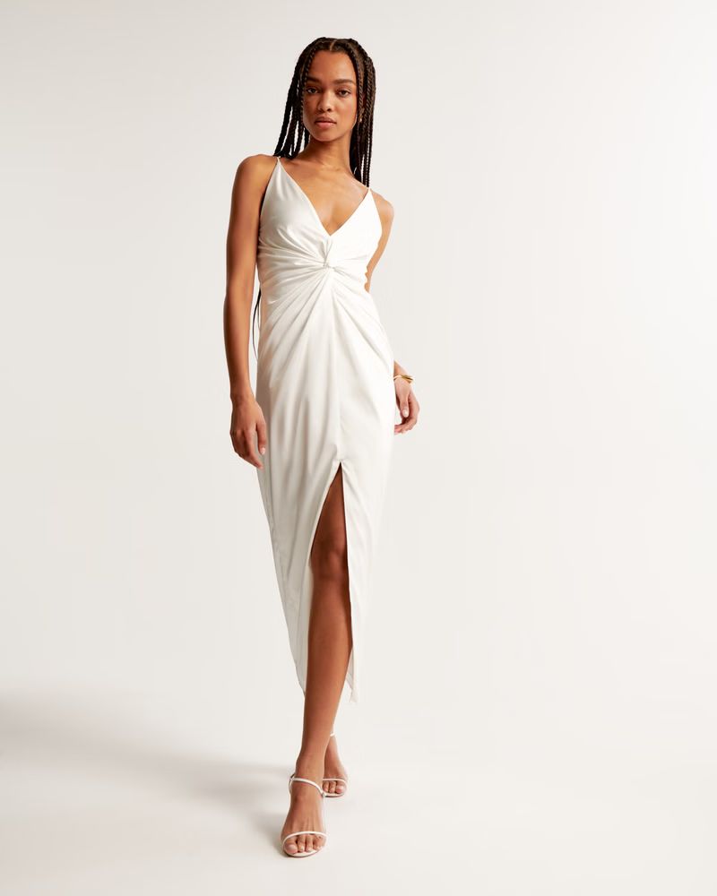 Draped Twist-Front Maxi Dress | Abercrombie & Fitch (US)