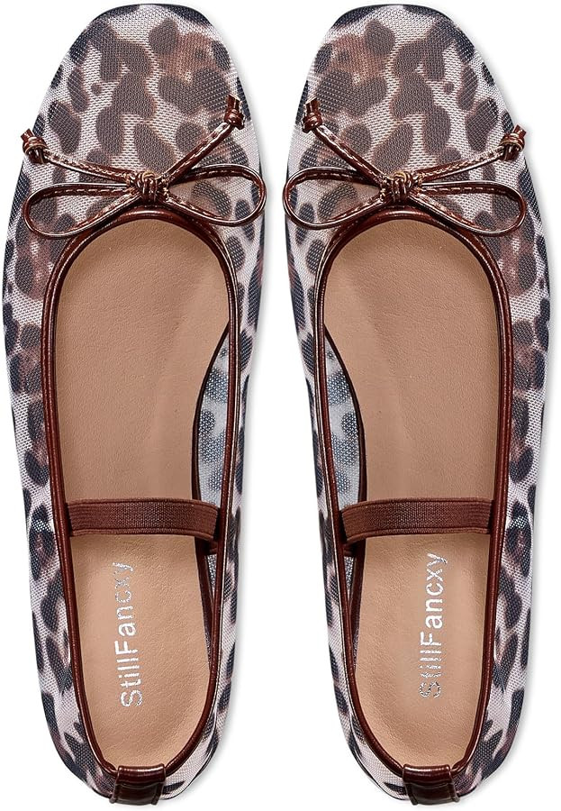 Ballet Flats with Bow Square Toe Ballerina Flats Slip on Bowknot Flat Shoes for Women Dressy Comf... | Amazon (US)
