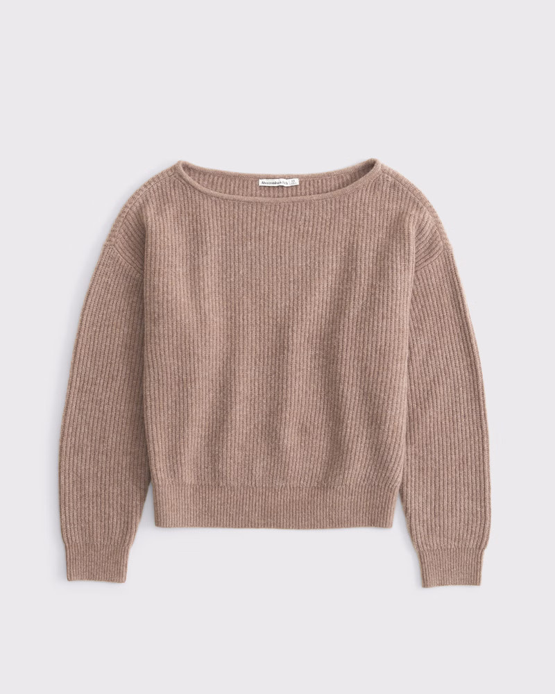 Wool-Blend Slashneck Sweater | Abercrombie & Fitch (US)