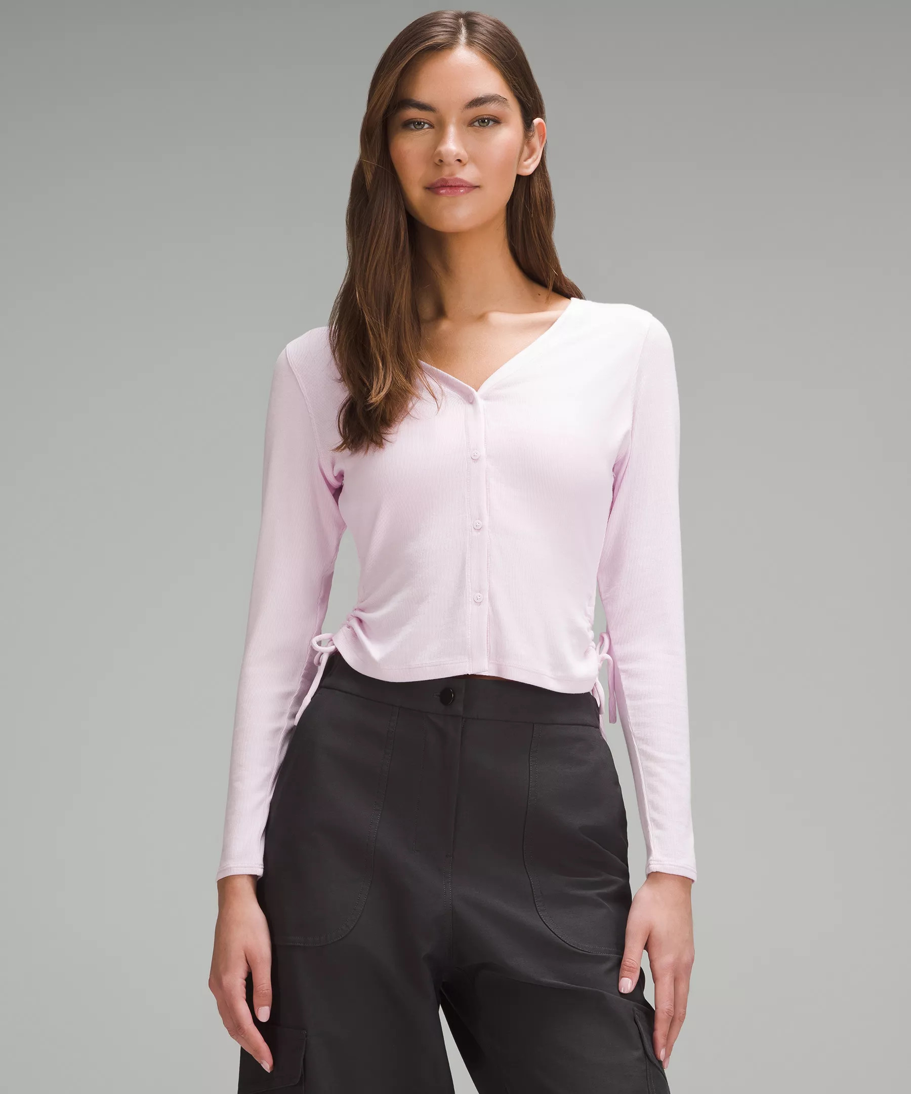 Side-Cinch Ribbed Cardigan | Women's Long Sleeve Shirts | lululemon | lululemon (CA)