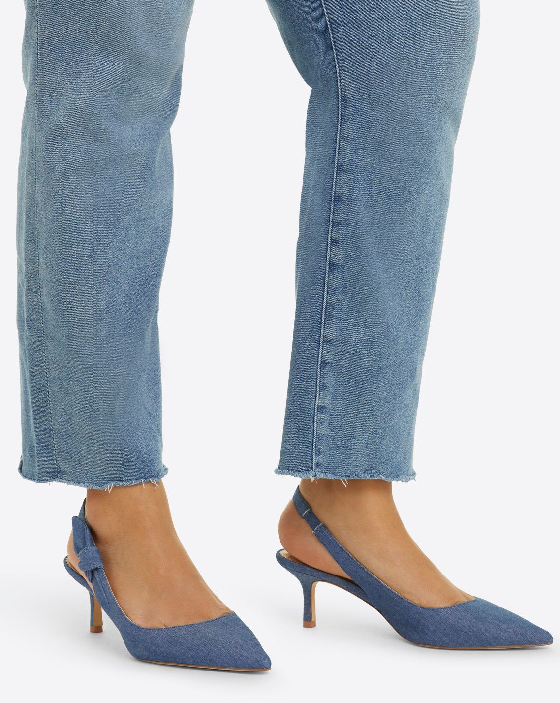 Willow Slingback Heels in Chambray | Draper James (US)