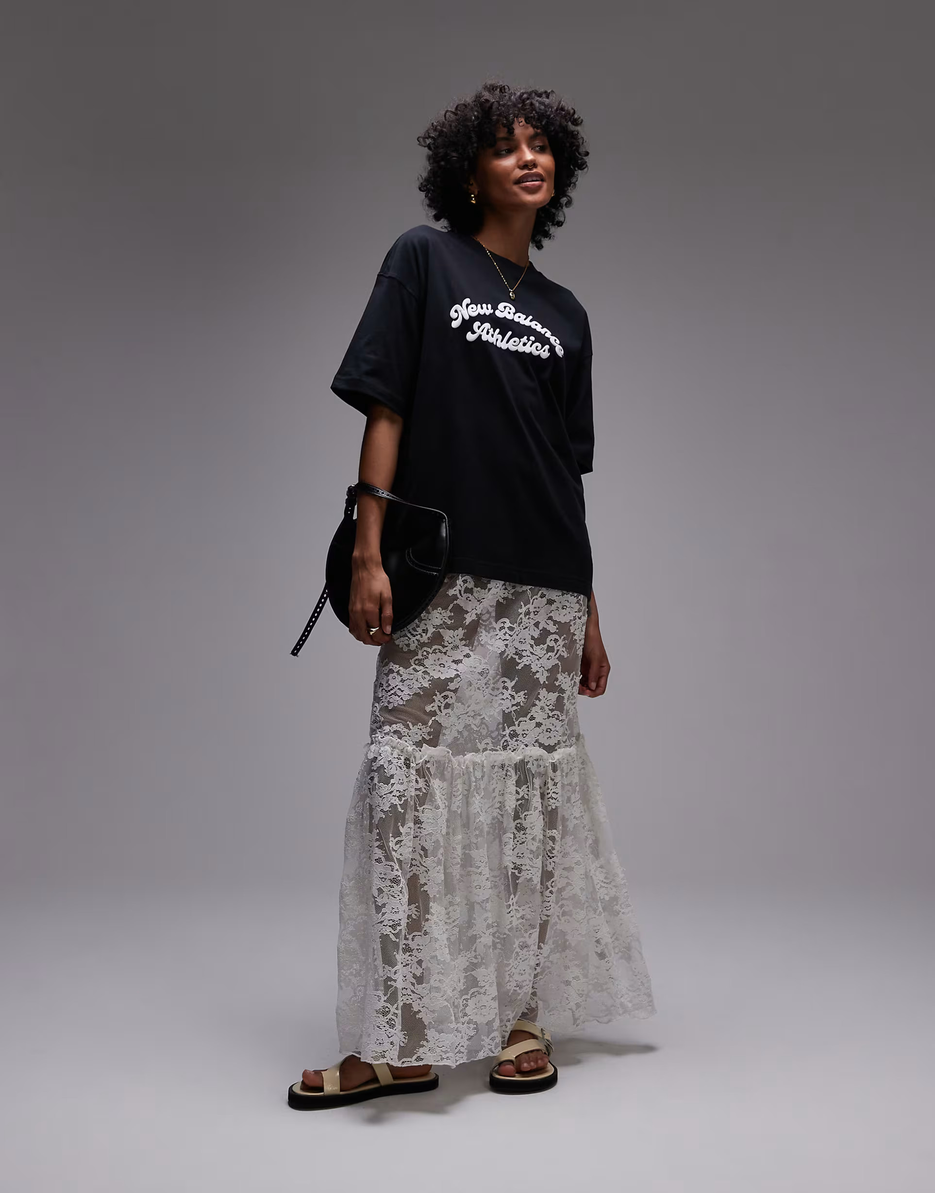 Topshop sheer lace maxi in ivory | ASOS (Global)