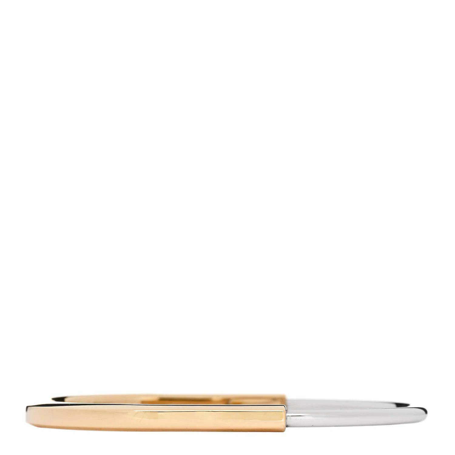 Tiffany 18K Yellow White Gold Tiffany Narrow Lock Bangle Bracelet | FASHIONPHILE (US)