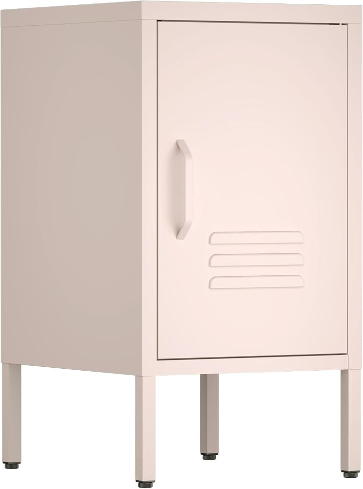 Metal Cabinet,Locker Nightstand with Shelf,Metal Storage Locker,Steel Bedside Storage Cabinets fo... | Amazon (US)