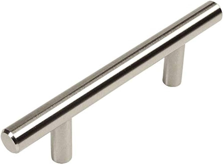Cosmas 25 Pack 305-030SN Satin Nickel Cabinet Hardware Euro Style Bar Handle Pull - 3" Inch (76mm... | Amazon (US)
