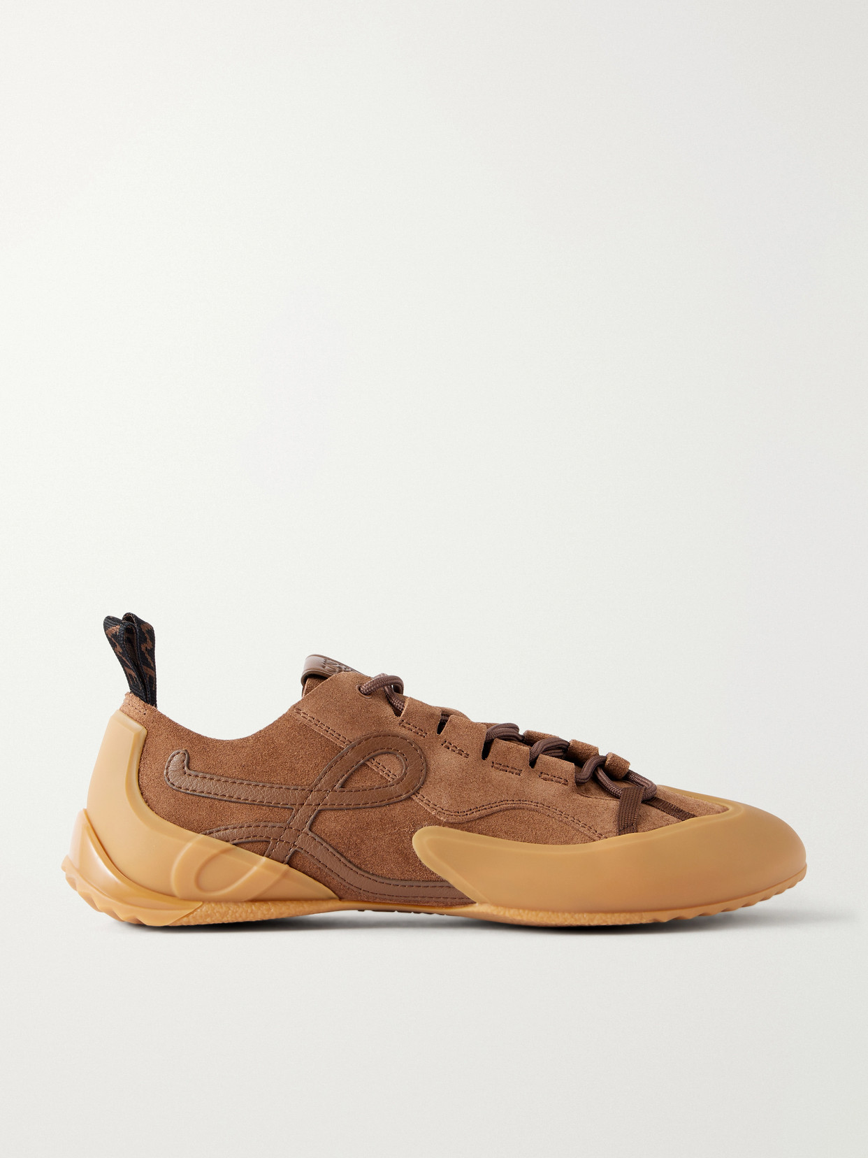 LOEWE - Grip Logo-appliquéd Leather-trimmed Suede And Tpu Sneakers - Brown | NET-A-PORTER (US)