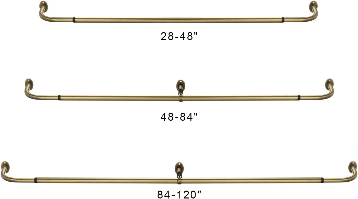 2 Pack Curtain Rods, Room Darking Wrap Around Single Window Rod 3/4 Inch Telescoping Drapery Rod,... | Amazon (US)