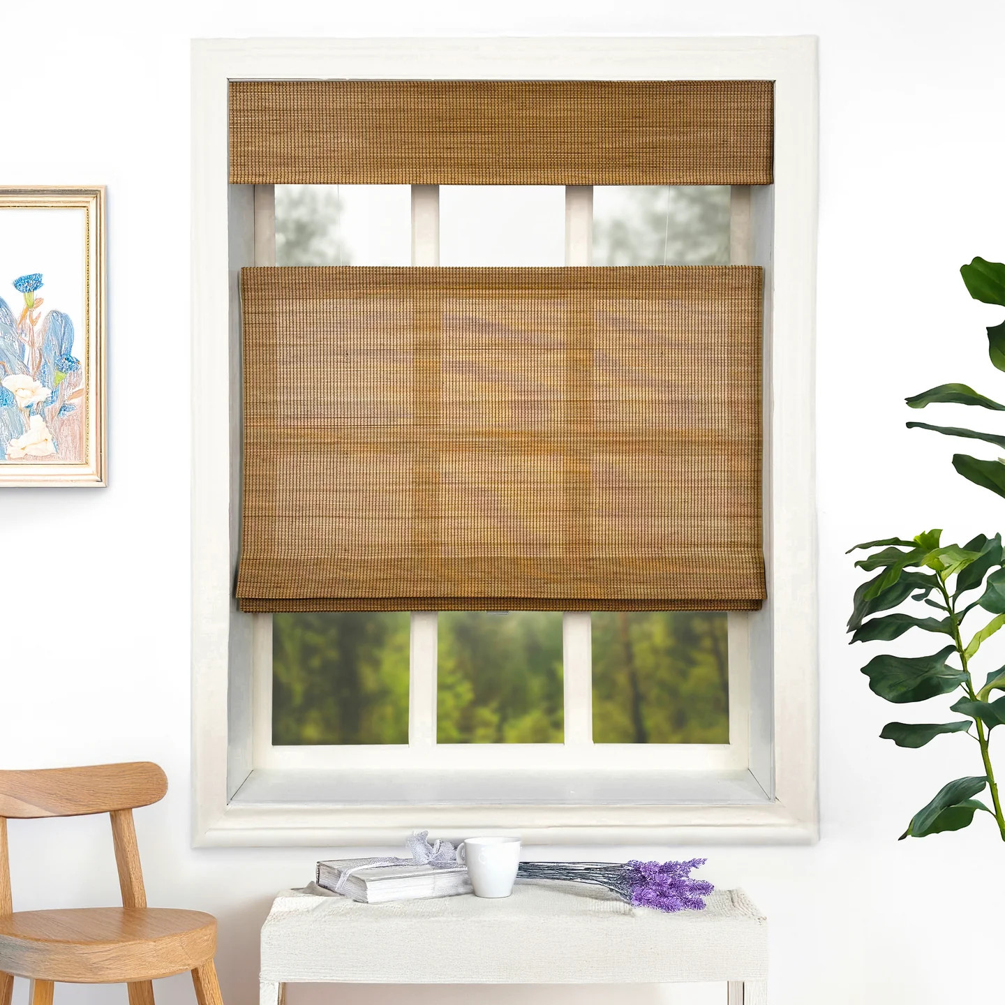 Ivy Woven Bamboo Blinds & Shades Top Down Bottom Up | Amber | NeutralCurtains