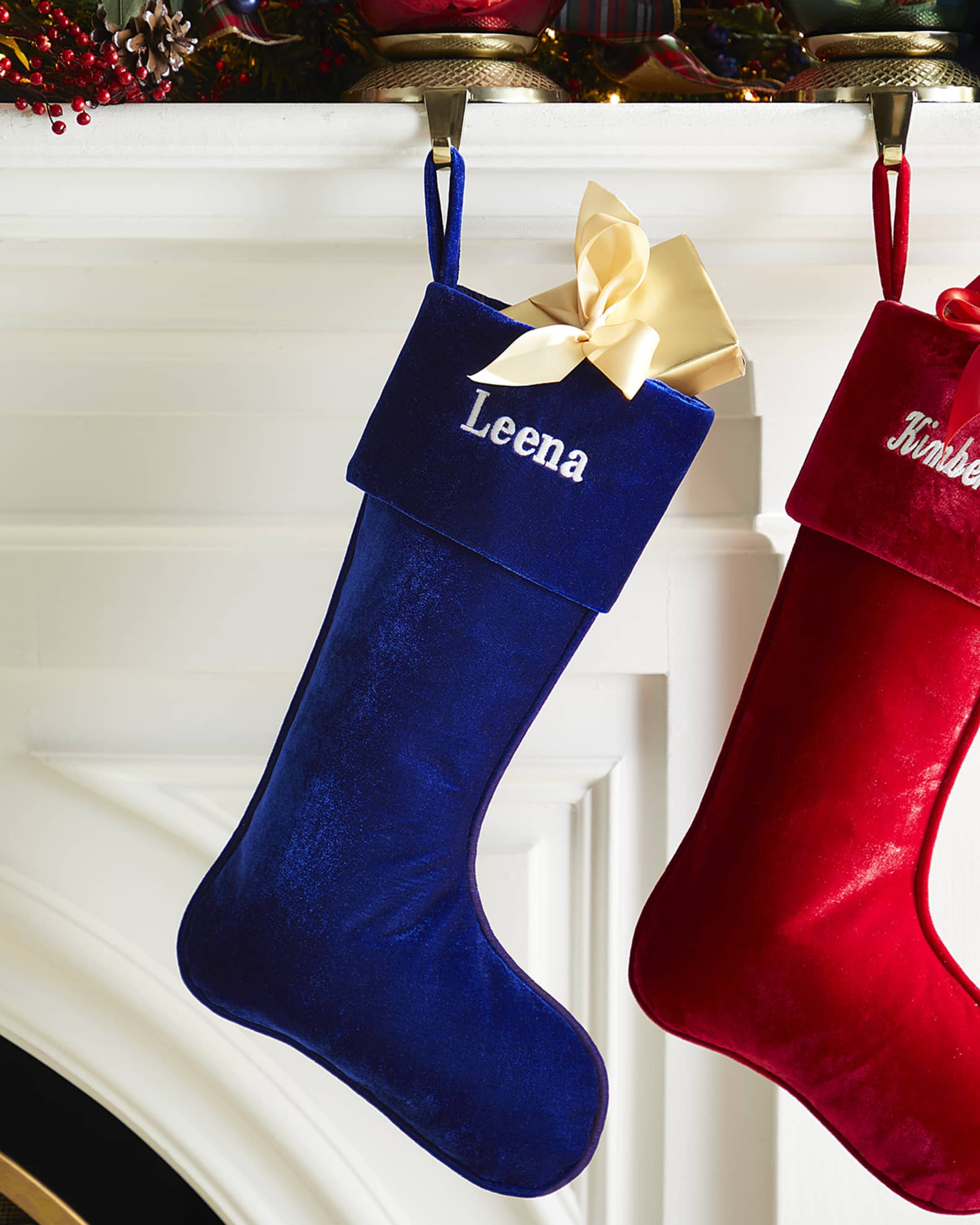 D. Stevens Personalized Velvet Christmas Stocking | Neiman Marcus