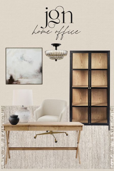 Home office mood board #officedesign #desk #officechair #cabinet #target #homedecor #wallart #studiomcgee #modernorganic #aestheticoffice #arearug #neutralrug 

#LTKSeasonal #LTKhome #LTKsalealert