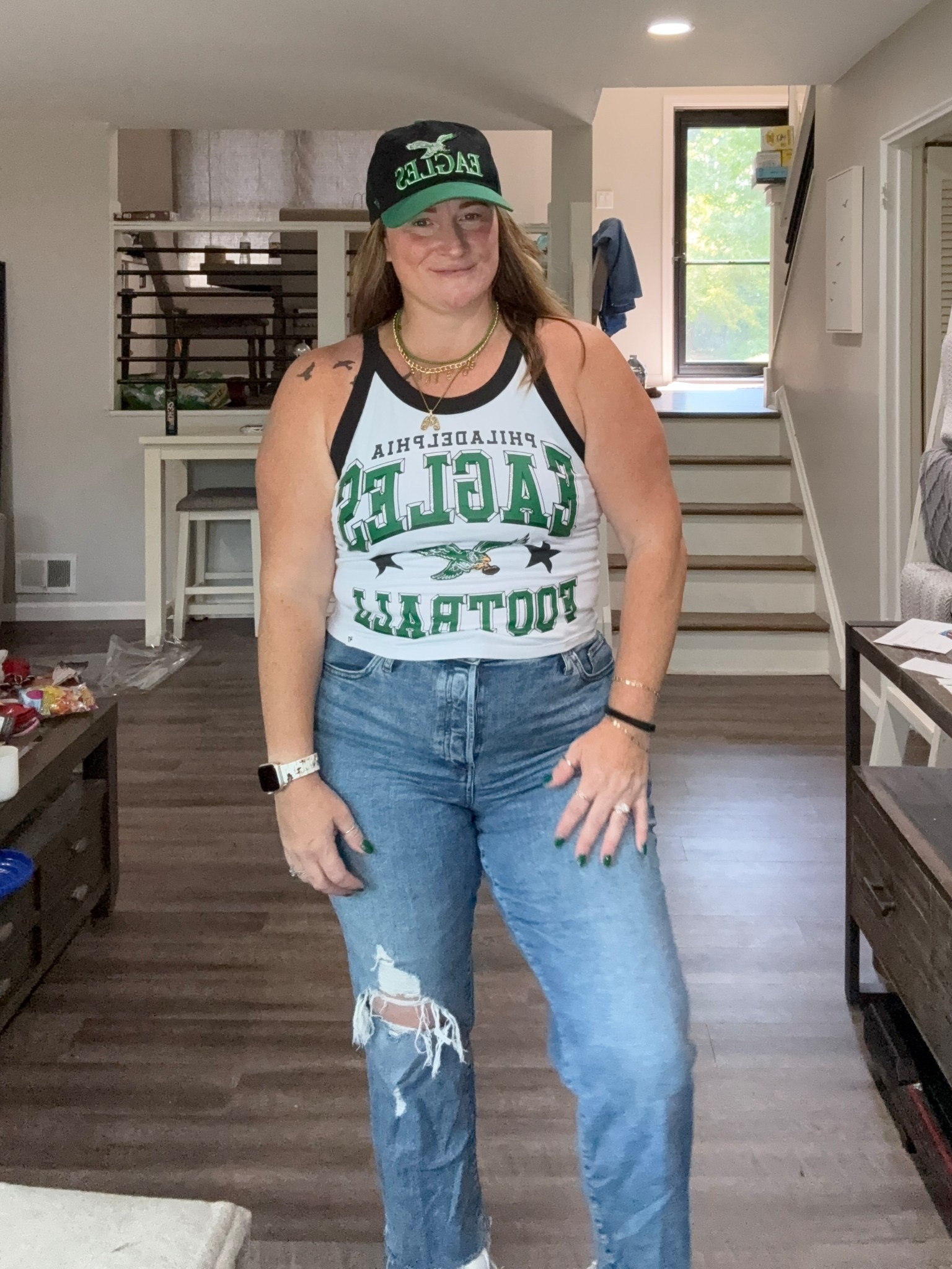 Love my new Eagles tank from 47 brand. I snagged an xl because the model pic looked super cropped but I probably would have been fine with the large. However the xl still fits good & length is great. 

Go Birds! 🦅 

#LTKSaleAlert #LTKMidsize #LTKStyleTip