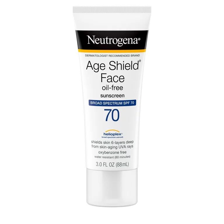 Neutrogena Age Shield Face Oil-Free Sunscreen, SPF 70 Sunblock, 3 fl oz - Walmart.com | Walmart (US)