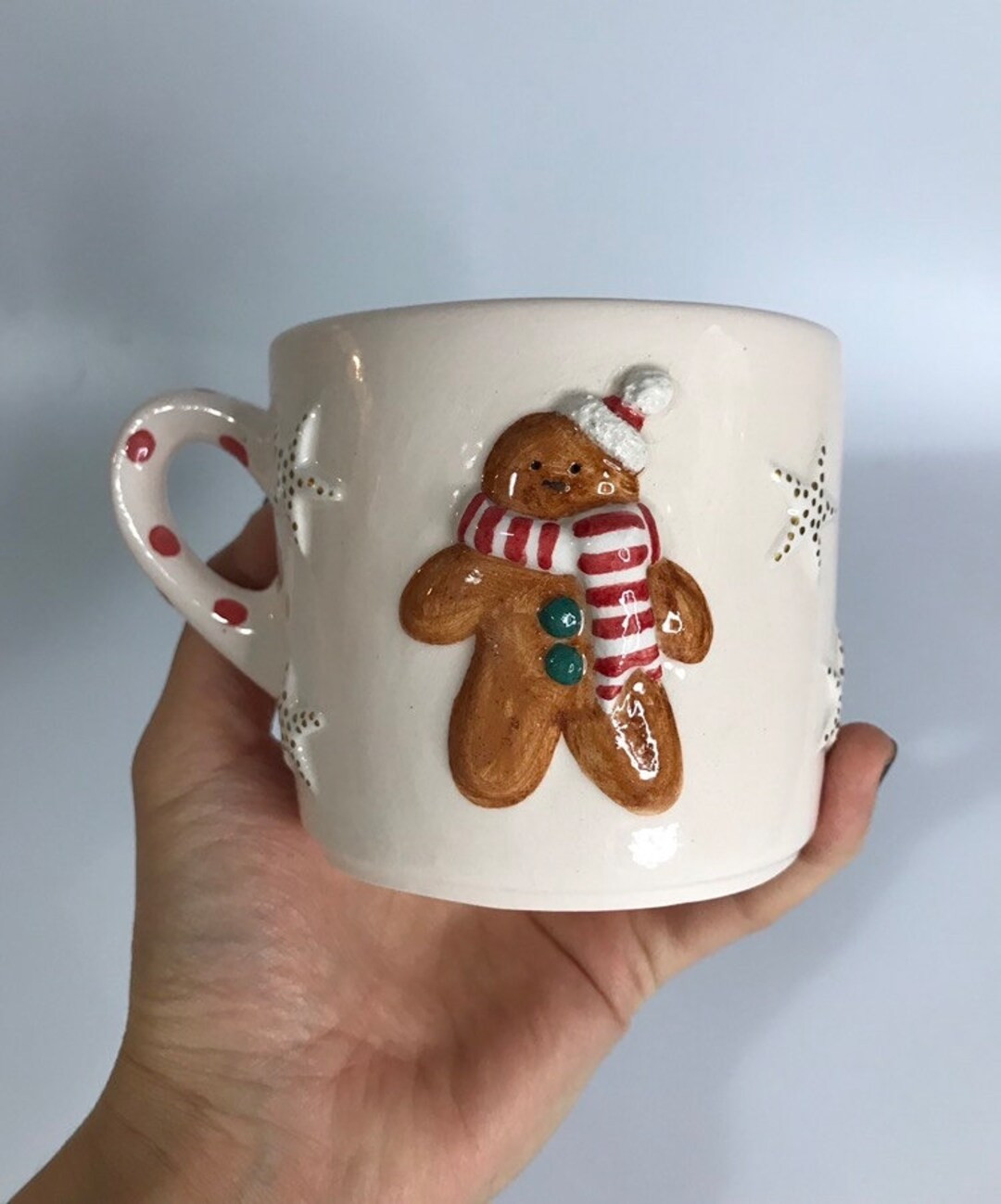 Gingerbread Ceramic Coffee Mug Unique Handmade Pottery New - Etsy | Etsy (US)