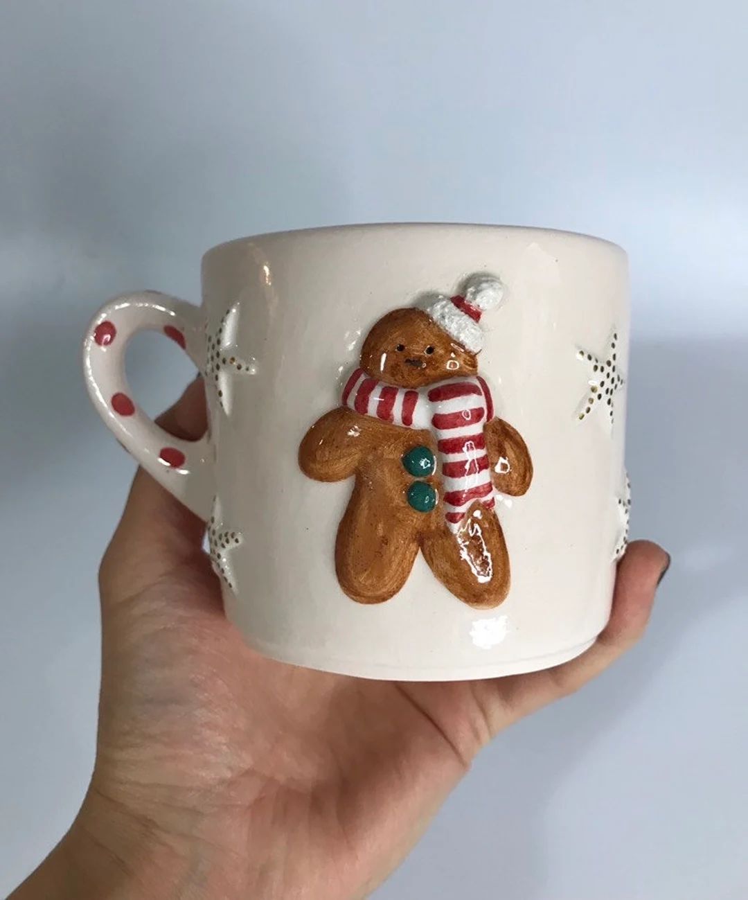 Gingerbread Ceramic Coffee Mug Unique Handmade Pottery New - Etsy | Etsy (US)