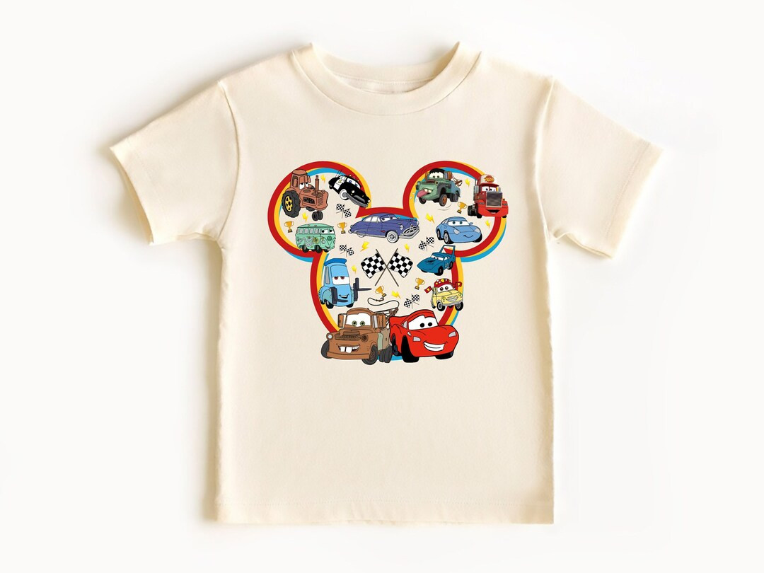 Mickey Head Disney Cars Shirt, Lightening Mcqueen Shirt, Kids Disney Shirt, Cars Mcqueen and Frie... | Etsy (US)