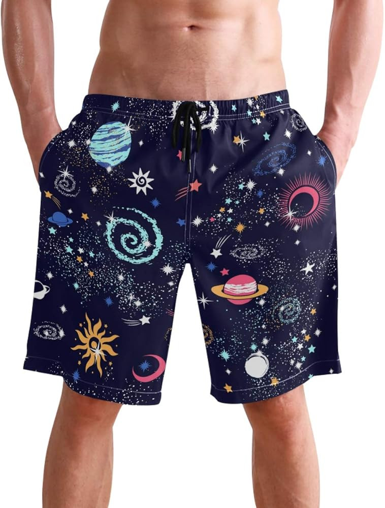 visesunny Hawaiian Men's Summer Beach Shorts Swim Trunks Sports Running Bathing Suits with Mesh L... | Amazon (US)