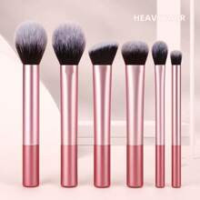 6pcs Professional Cosmetic Brush Set, High-Quality Pink Makeup Brushes For Powder, Blush, Contour, Eye Shadow, Highlighter - Essential Tools For Flawl | SHEIN