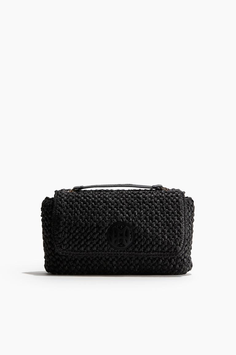 Straw Shoulder Bag - Black - Ladies | H&M US | H&M (US + CA)