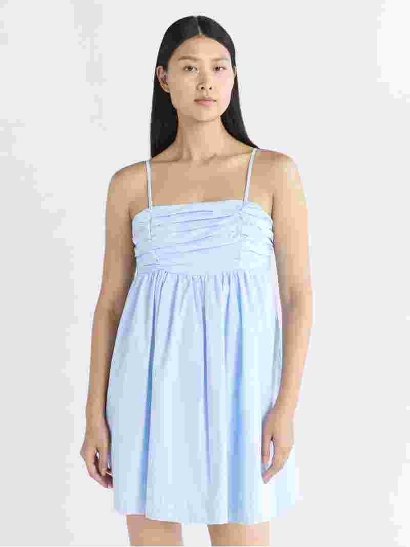Free Assembly Women's Pleated Cotton Mini Dress, Sizes XS-XXXL | Walmart (US)