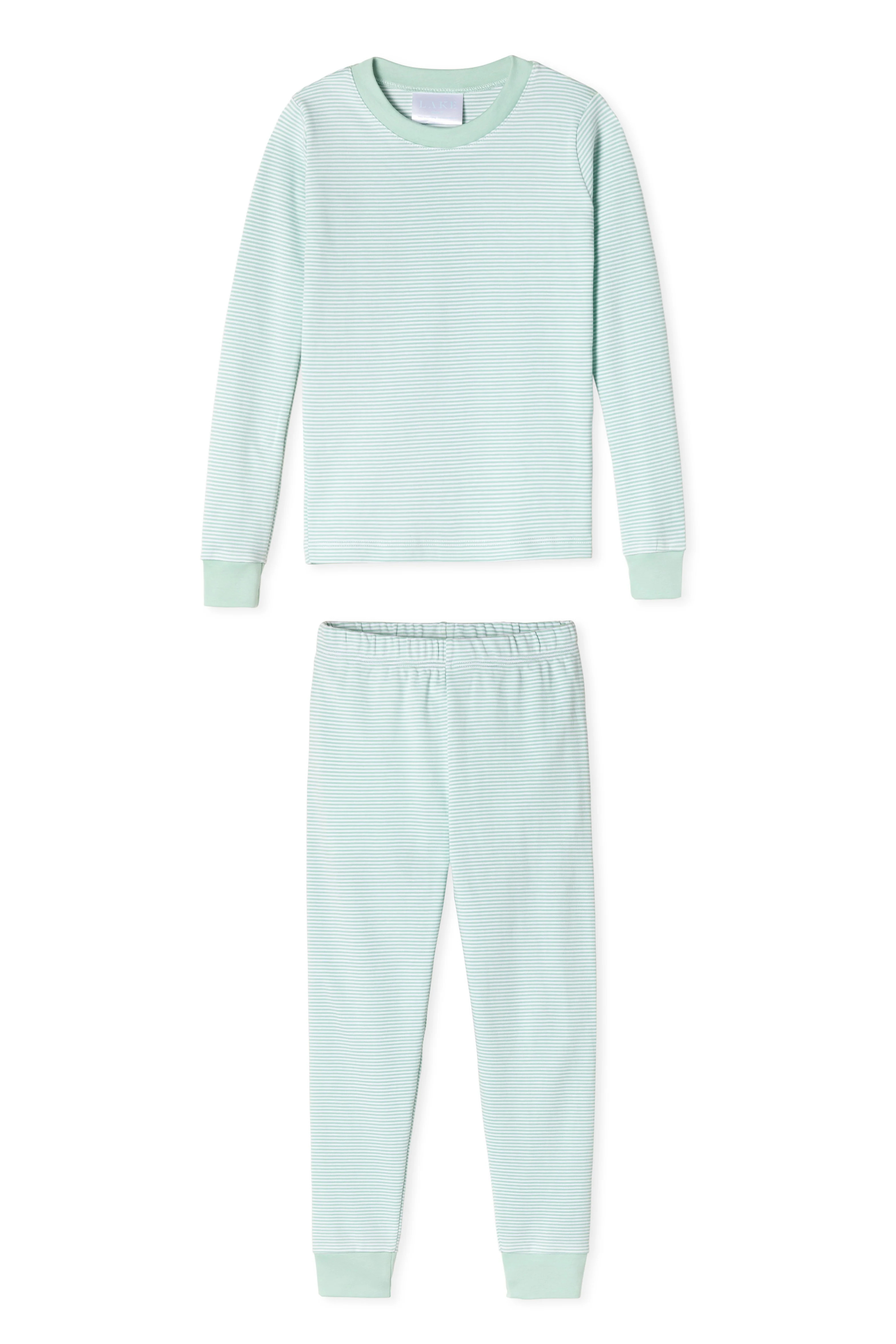 Kids Long-Long Set in Parisian Green | Lake Pajamas