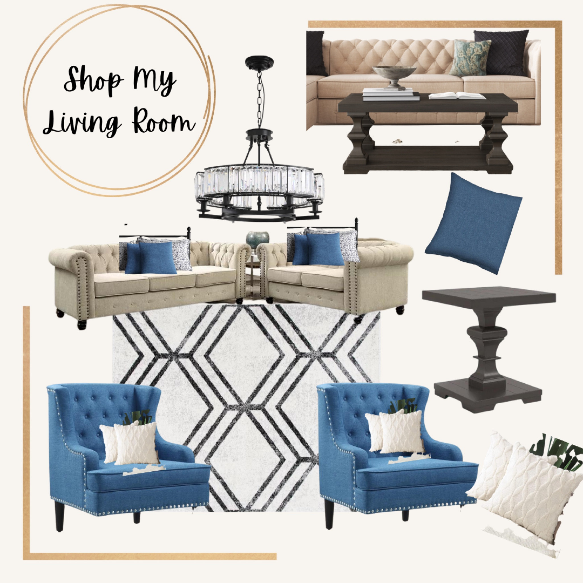 Shop my living room furniture on Wayfair. Coffee table. Rug. Living room design.  Chandelier. Throw pillows. End tables. Love seat. Sofa.#LTKFind 

#LTKhome #LTKstyletip