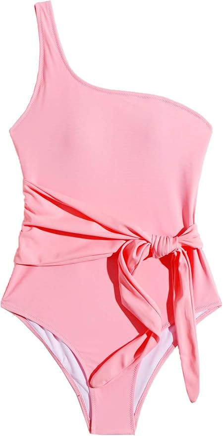 SweatyRocks Women's Bathing Suits One Shoulder One Piece Swimsuits Monokini | Amazon (US)
