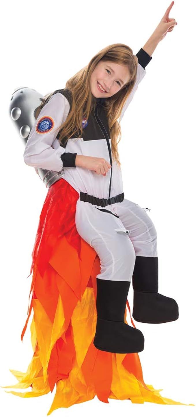 Kids Flying Astronaut Suit Halloween Dress Up Roleplay Costume with Flame Pants and Jet Pack (5-6... | Amazon (US)