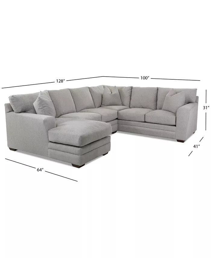 CLOSEOUT! Loranna 3-Pc. Fabric Sectional with Chaise, Created for Macy's | Macys (US)