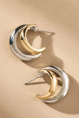 Mixed Metal Hoop Earrings | Anthropologie (US)