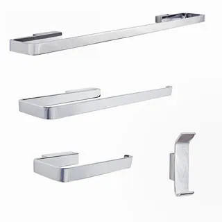 Sure-Loc Modern Polished Chrome 4-piece Bathroom Accessory as individual or as a set - Silver/Tow... | Bed Bath & Beyond