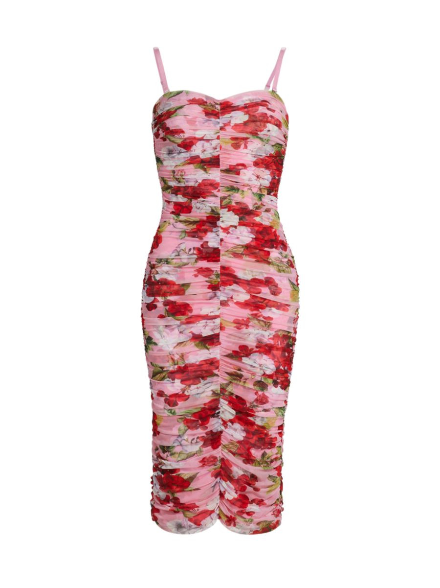 Caprice Floral Ruched Midi-Dress | Saks Fifth Avenue
